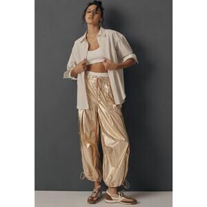 Anthropologie Base Jump Parachute Pants Metallic Edition - XS Gold Metallic